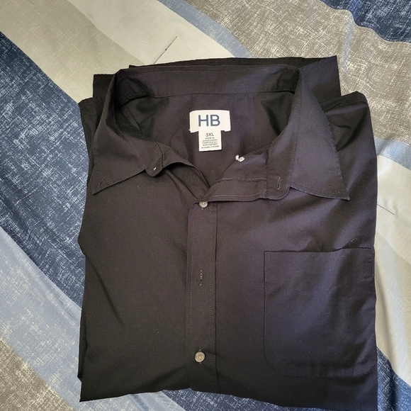 Harbor Bay HB Long Sleeve Button Down Shirt- Big & Tall Size 3XL Black - Picture 4 of 4